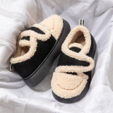 Women Winter Sheep Velvet Warm Velcro Heel Shoes