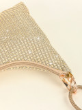 Mesh Rhinestone Knotted Armpit Bag Diamond-Encrusted Trendy Shoulder Evening Bag