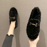 Women Winter Velvet Flat Furry Shoes Peas Shoes