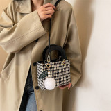 Women popular plaid handbag shoulder crossbody bag