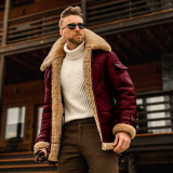 Men's Autumn and Winter Furry Long Sleeve Jacket