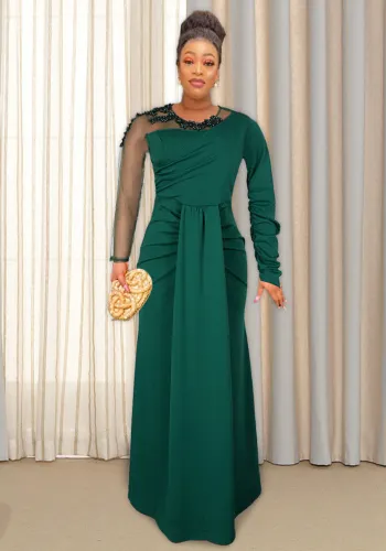 African Women Long Sleeve Formal Party Maxi Dress