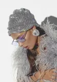 Women Autumn and Winter Rhinestone Party Dome Hat