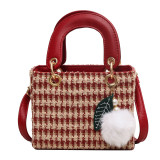 Women popular plaid handbag shoulder crossbody bag