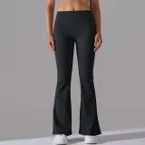 Women Solid Casual Sports Running Fitness Yoga Bell Bottom Pants