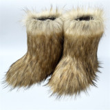 Women Furry Mid-length Snow Boots