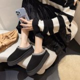 Snow Boots For Women Winter Fur All-In-One Toe-Cap Slippers Platform Furry Shoes