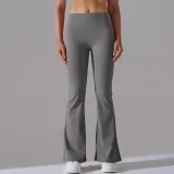Women Solid Casual Sports Running Fitness Yoga Bell Bottom Pants