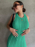 Women's Summer Fashion Casual Knitting Sleeveless Round Neck Dress For Women