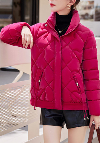 Women's Popular Autumn And Winter Short Fashion Winter Stand Collar Down Cotton-Padded Jacket