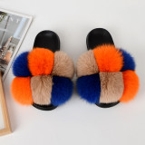 Women Multi-Color Furry Slippers