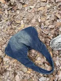 Women vintage washed denim single shoulder horn large bag