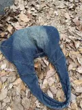 Women vintage washed denim single shoulder horn large bag