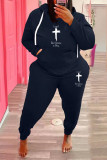 Plus Size Women Casual Sports Hoodies and Pant Two-piece Set