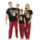 Spring Family Wear Cartoon Short Sleeve Print Pajama Set