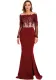 Women Long Sleeve Off Shoulder Mesh Slit Sexy Dress