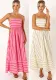 Striped sleeveless straps backless casual dress