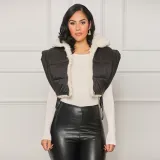 Autumn and winter solid color double-sided zipper Fleece cotton Padded vest