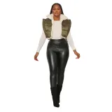 Autumn and winter solid color double-sided zipper Fleece cotton Padded vest