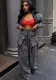 Fashion Retro Wide Leg Loose Denim Two Piece pants Set Women's Clothing