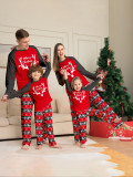 Deer print Christmas parent-child pajamas set long-sleeved home wear