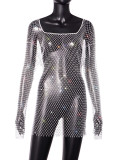 Sexy Style Hollow Trendy Mesh Fishnet dress