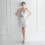 Plus Size Straps Sequin bodycon dress short Formal Party Evening Dress