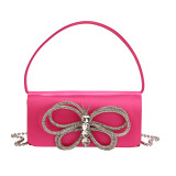 Korean style fashion chain bag autumn handbag dopamine shoulder bag diamond butterfly crossbody bag for women