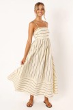 Striped sleeveless straps backless casual dress