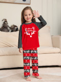 Deer print Christmas parent-child pajamas set long-sleeved home wear