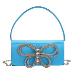 Korean style fashion chain bag autumn handbag dopamine shoulder bag diamond butterfly crossbody bag for women