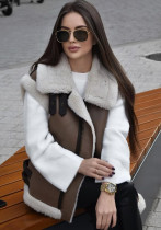 Women's Winter Fleece Patchwork Sleeveless Jacket