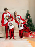 Christmas Family Wear cartoon plaid print long-sleeved Pajama two-piece set