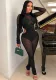 Women See-Through Net Patchwork Hollow Sexy Jumpsuit