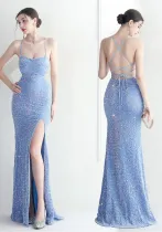 Plus Size Women Sequins Formal Party Maxi Evening Drees