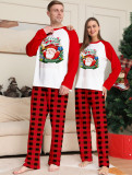 Christmas Family Wear cartoon plaid print long-sleeved Pajama two-piece set