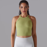 Seamless Knitting Solid Color Yoga Breathable Tank Vest Running Fitness Yoga Clothing For Women