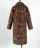 Autumn And Winter Fashionable Casual Turndown Collar Leopard Fleece Coat For Women