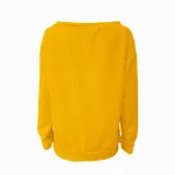 Love Letter Printed Long Sleeve T-Shirt Sexy Off-Shoulder Women's Top