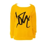 Love Letter Printed Long Sleeve T-Shirt Sexy Off-Shoulder Women's Top