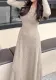 Winter Chic Slim Fit Ribbed V-Neck Knitting Dress Long Basic Dress