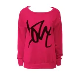 Love Letter Printed Long Sleeve T-Shirt Sexy Off-Shoulder Women's Top