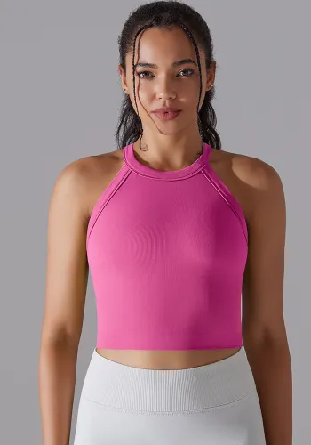 Seamless Knitting Solid Color Yoga Breathable Tank Vest Running Fitness Yoga Clothing For Women