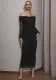 Autumn Sexy Chic Style Strapless Off Shoulder Long Sleeve Mesh Long Dress