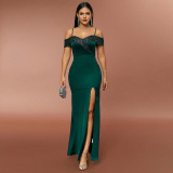 Spring And Autumn Fashionable Sexy Dresssequins Patchwork Slim Fit Straps Bridesmaid Dress