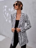 Positioning Print Women's Casual Blazer Jacket Trendy Women's Clothing