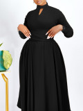 Women's Fashion Chic Pleated African Plus Size Swing Dress