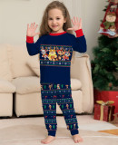 Round Neck Long-Sleeved Cartoon Print Christmas Parent-Child Set Cute Home Wear Pajamas