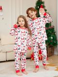 Cartoon Floral Deer Print Parent-Child Christmas Pajamas Home Wear Long-Sleeved Set