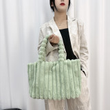 Women Shoulder Furry Tote Bag